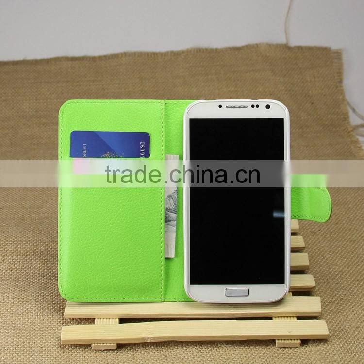 Wholesale Folio Stand Case for Samsung GALAXY S4 i9500 PU Leather Flip Cover with Wallet