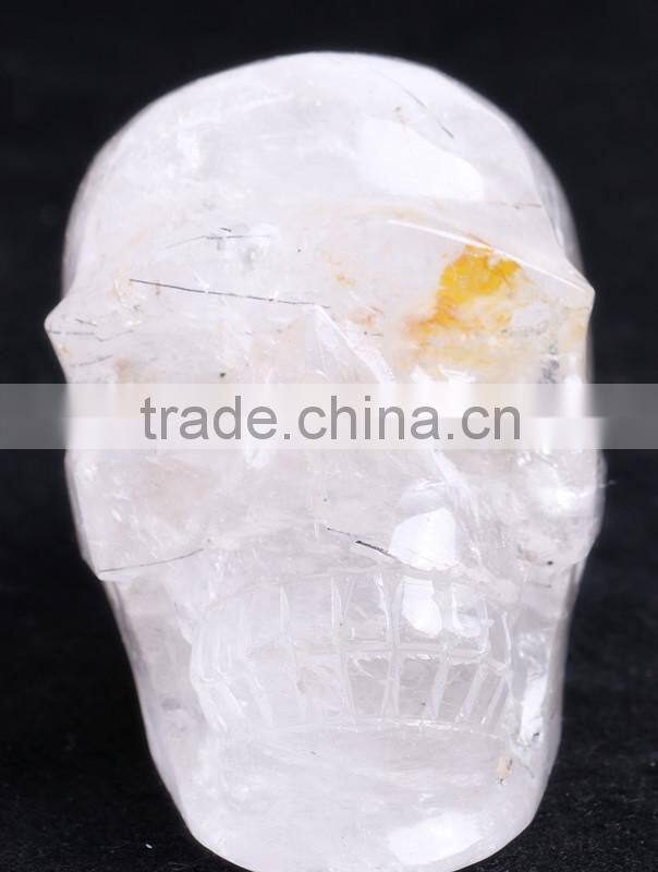 1.95kg big tourmaline Rock crystal Skull for sale