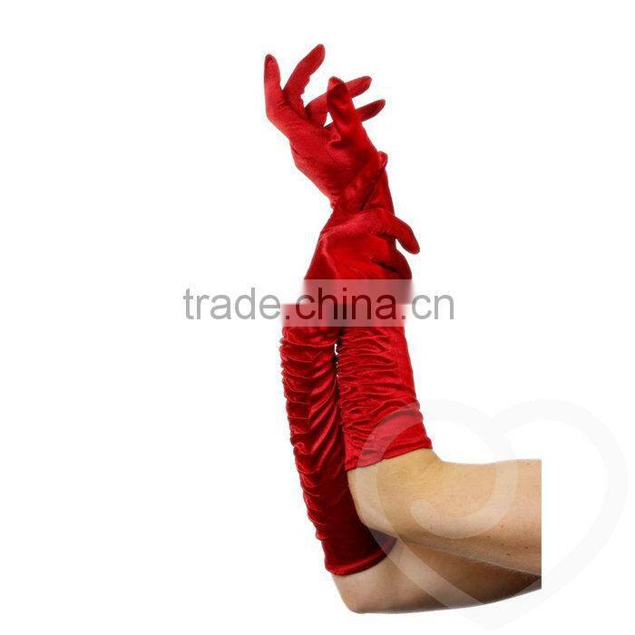 Arm Length Purple Long Satin Gloves