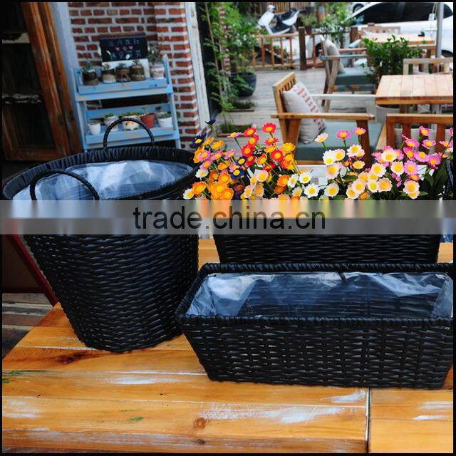 plastic rattan basket basket