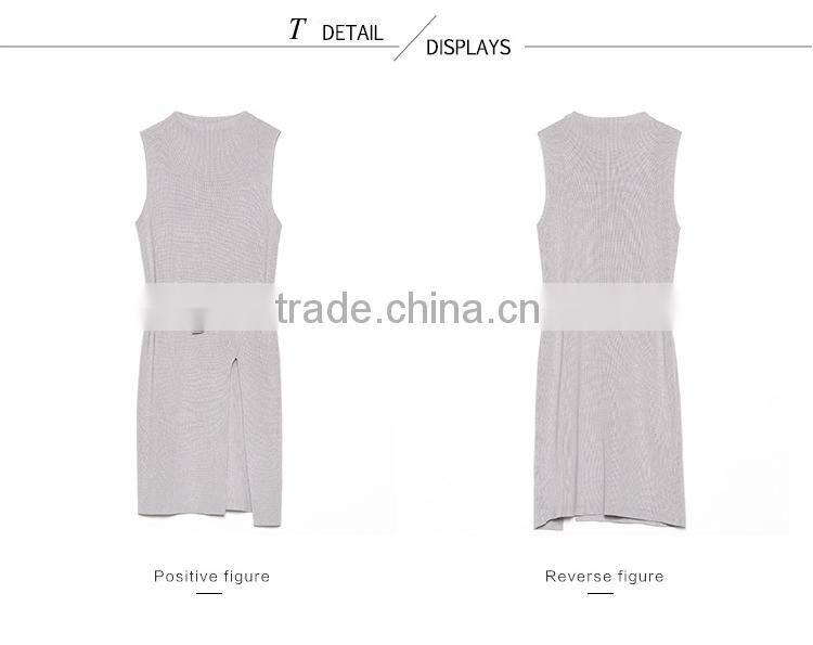 Fashion Lady Sleeveless Knitting Dress 2016 Summer Woman Thin Long Sweater Pullover Femme Robe De Tricot Lace Patchwork