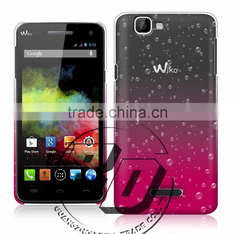 Manufacturer Wholesale Raindrops Transparent Clear Gradient PC Hard Phone Case For Wiko Rainbow hard pc case lowest price