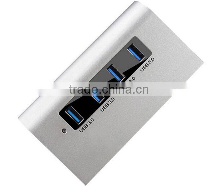 New Portable Aluminum 4 Ports USB 3.0 Hub For Macbook Pro Air Mac iMac Mini