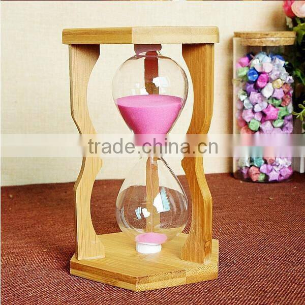 Cheap handmade mini custom logo bamboo hourglass
