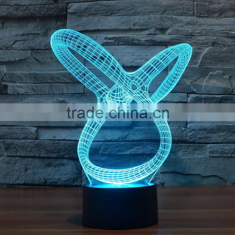 Wedding Decoration Arcylic 3D Sculpture LED 7 Colors Flashing Touch Control Night Light Costumize