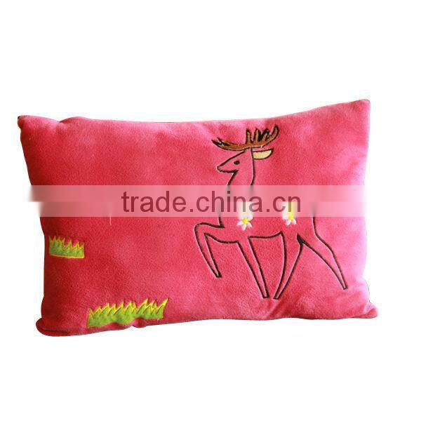 Plush soft toy flower embroidered cushion cover