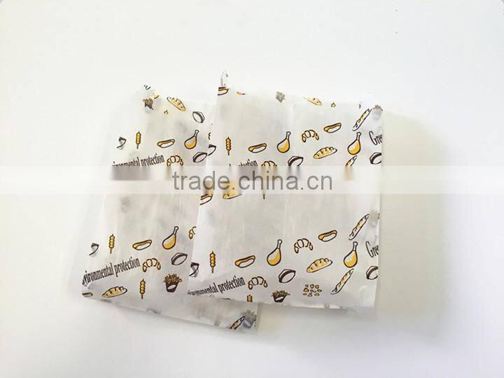 White Greaseproof Food Paper Bag with Custom Printing