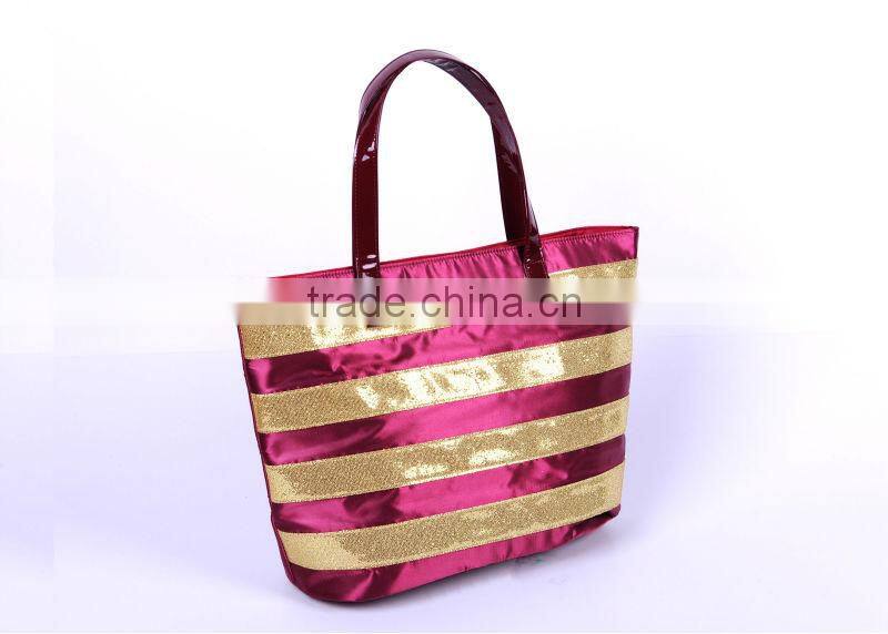 Promotional Shining Fabric Lady Tote Beach Bag