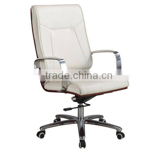 Swivel wood office chairs with castors,high back wood office chairs with casters,white pu wood office chairs with castors