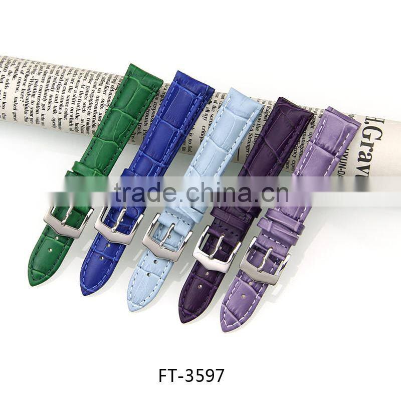 Various Colors Fake Leather Girls Watchband 18mm