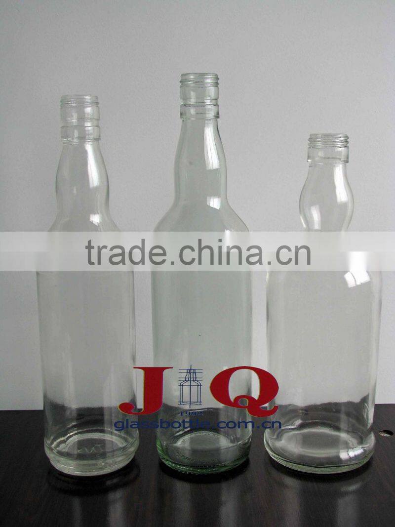 700ml and 750ml clear glass spirit liquor bottle with calabash neck