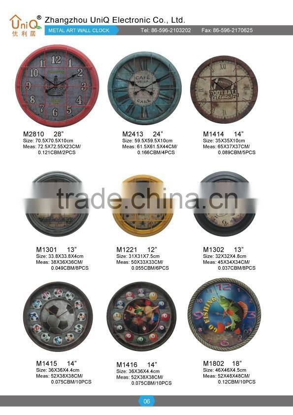 Beautiful MDF round wood wall clock for decoration