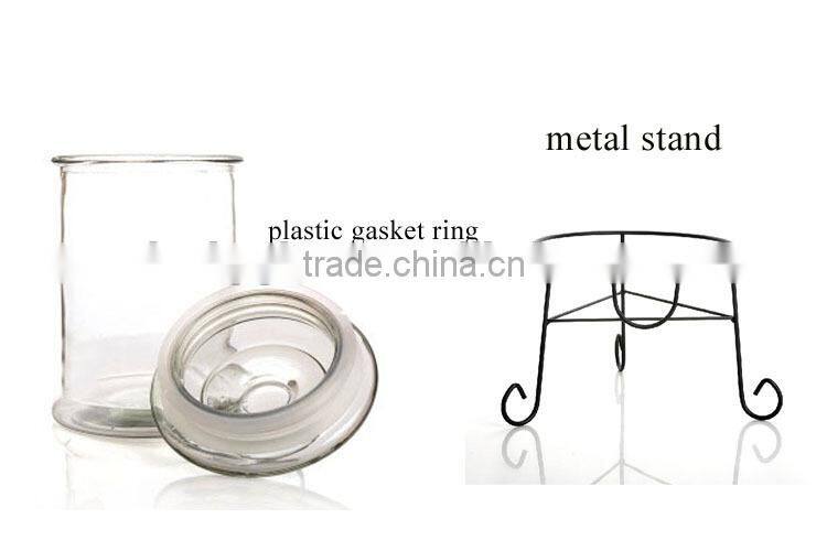 12L stripe round body beverage glass dispenser with wheel