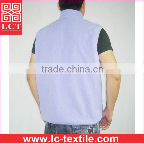 wholesale 2015 USA popular high quality purple polar fleece keep warm and sefety embroidery winter fleece vest for men(LCTU0054)