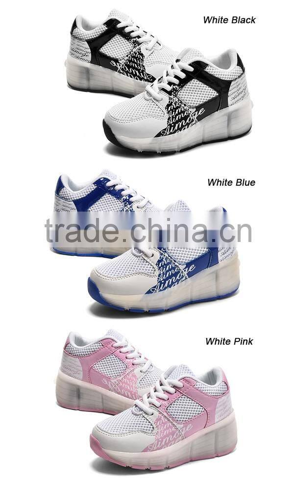 2016 The Newest Unisex Kids Roller Shoes LED Light Up Shoes