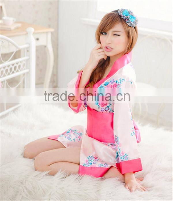 Very beautiful sexy temptation bathrobe broken beautiful kimono conjoined photography lingerie