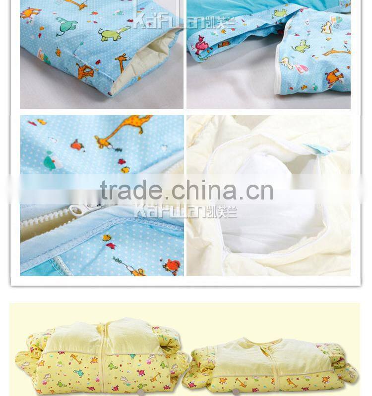 Infant kids anti kicking quilt sleeping bag for four seasons detachable fillings blue style