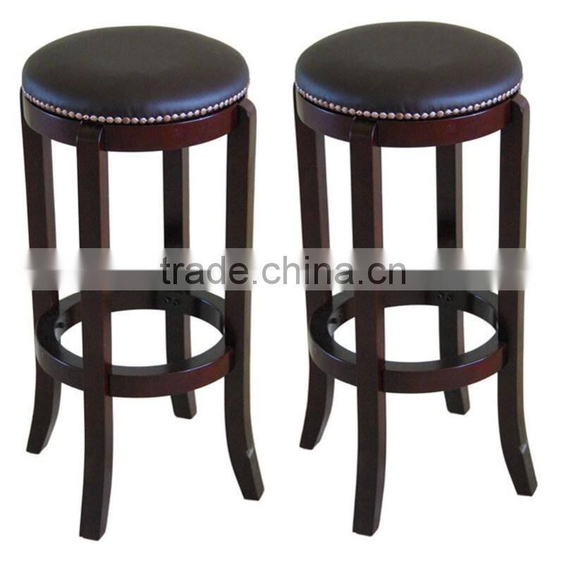 Chinese furniture supplier sale solid wood furniture round no backrest bar stool