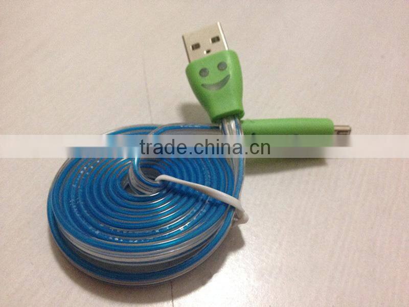 micro usb data cable with charging and data transferring function With LED Lighting