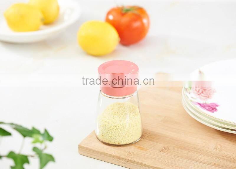 2016 Hot sale High Kitchen Colored Cooking Glass salt and pepper set