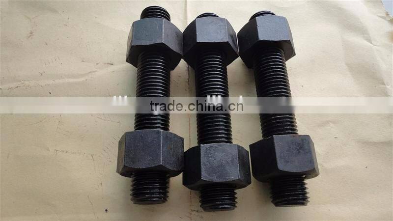 Black Double Threaded Stud Bolt And Nut