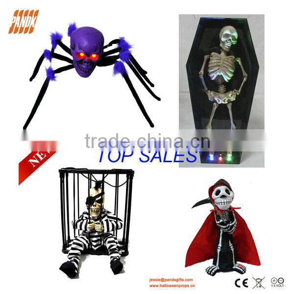 halloween rubber toy with sound moving red led eyes by sensor