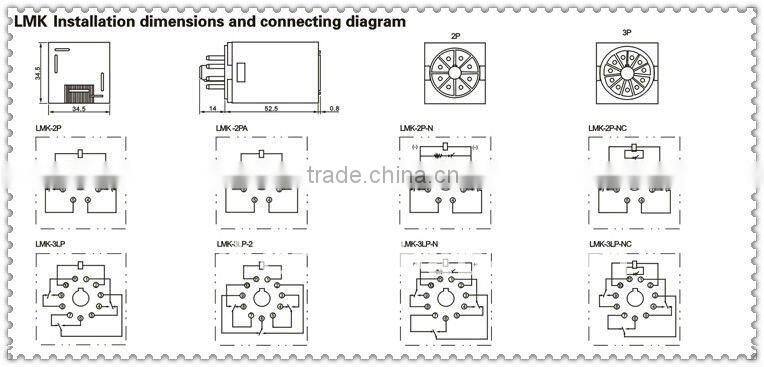 12vdc/24vdc/220vac universal general purpose 10A 11pins electromagnetic 12v relay LMK-3P