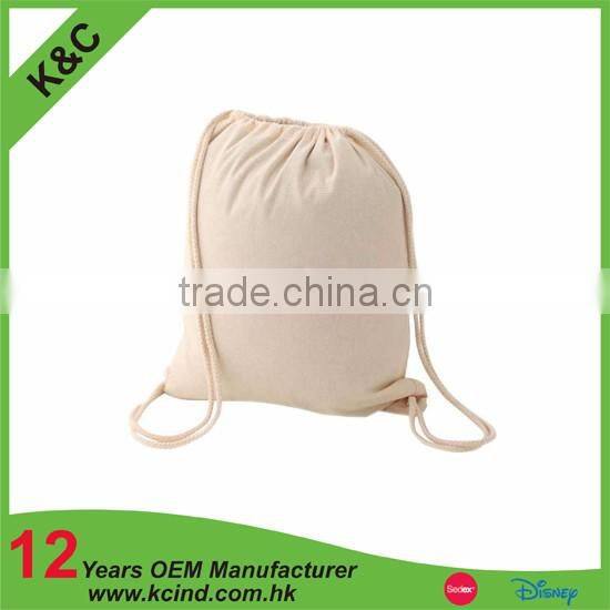 OEM blank cotton drawstring bag gift bag