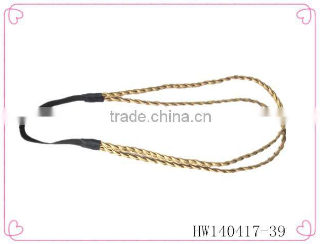 2014 fashion ladies PU braided leather elastic hairband Plaited hair band braid headband hippie