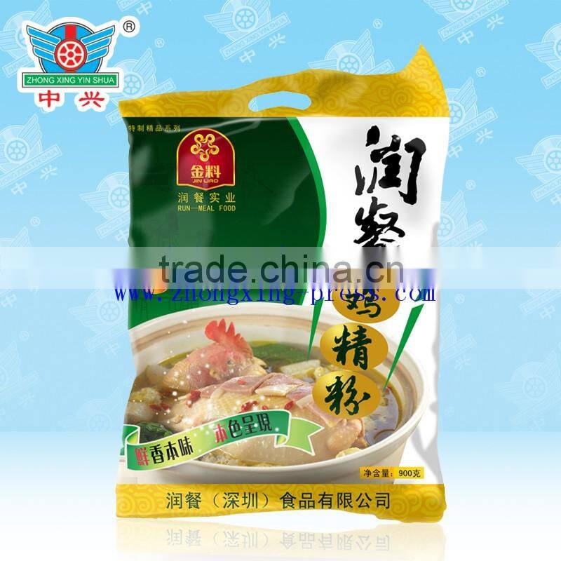 Laminated logo printing condiment food stand up plastic packaging bag