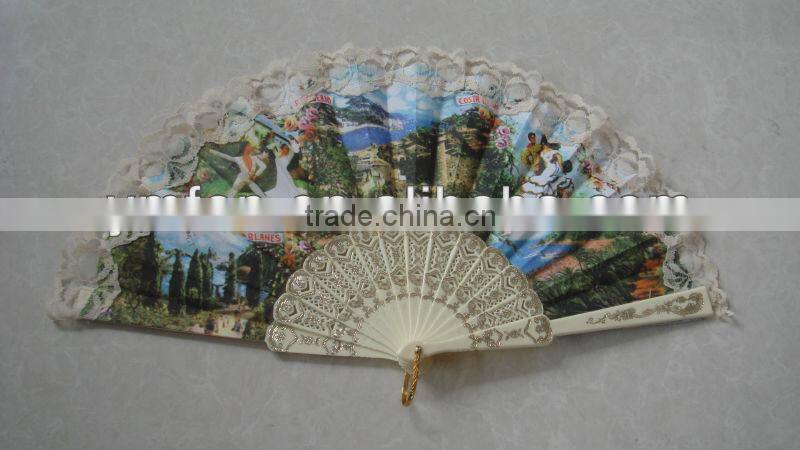 promotional plastic with fabric spanish fan