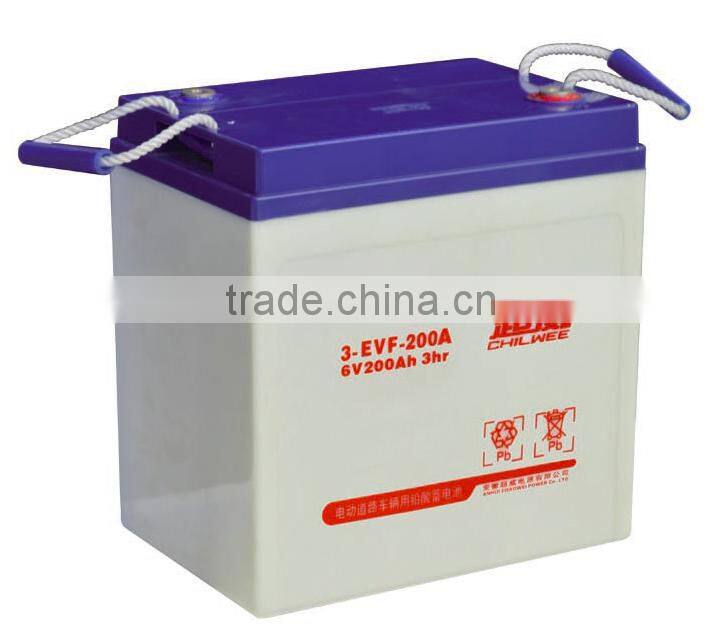 Maintenance Free (MF) Battery for electric car, electric tricycle, 6V 200Ah(A)