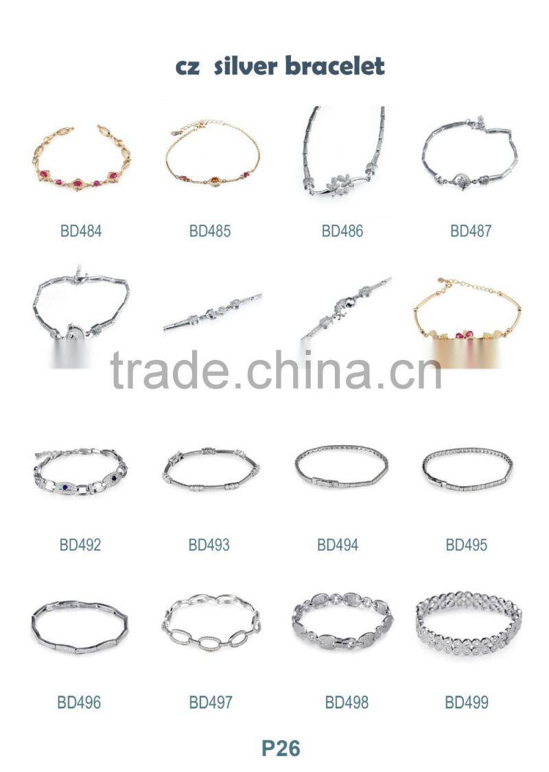 2SHE square shaped white zircon bracelet