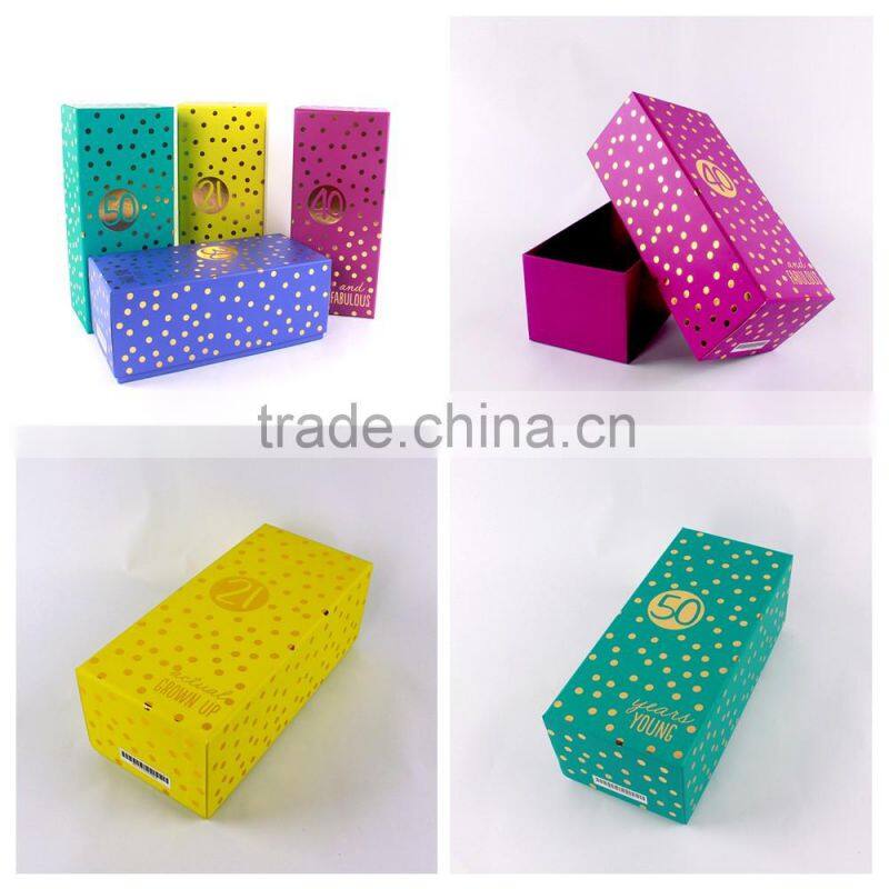 Promotional custom gift packaging box hot foil paper boxes