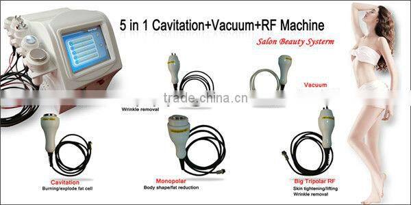 CE approved 5 IN 1 cavitation cellulit reduction with VACUUM RF