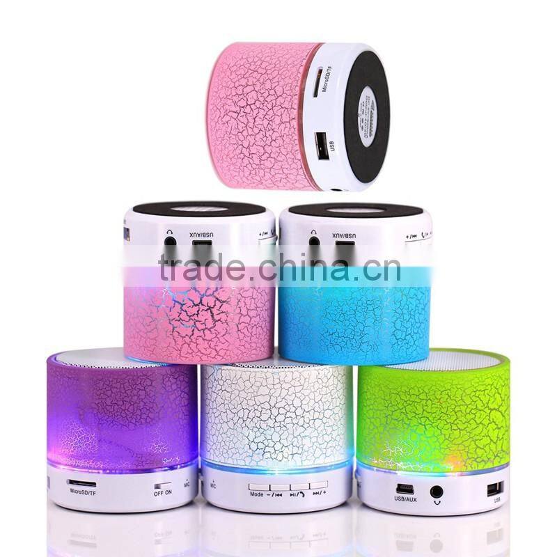 2017 Christmas Gifts Bluetooth Speaker Wireless with LED Light Mic SD TF Card Slot For Apple Iphone Samsung Galaxy S7 Xiaomi