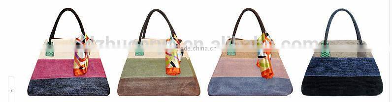 women crochet straw bag natural color real handmade handbag