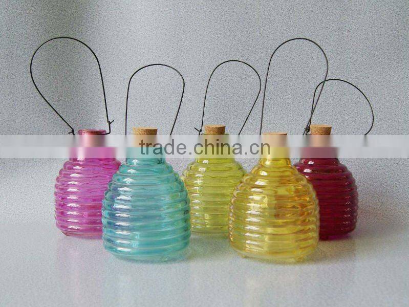 beautiful colored glass wasp catcher