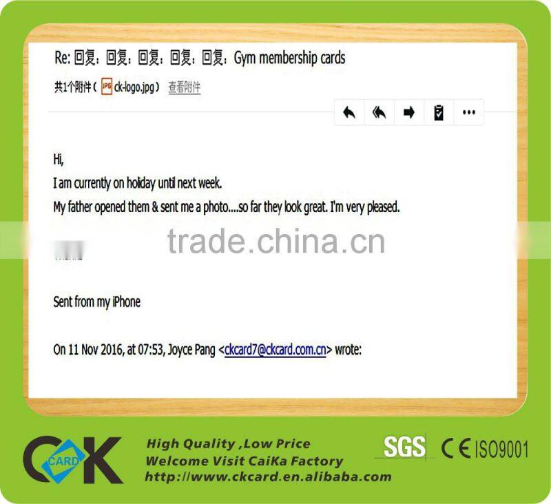 Blank printable pvc white card with competitive price