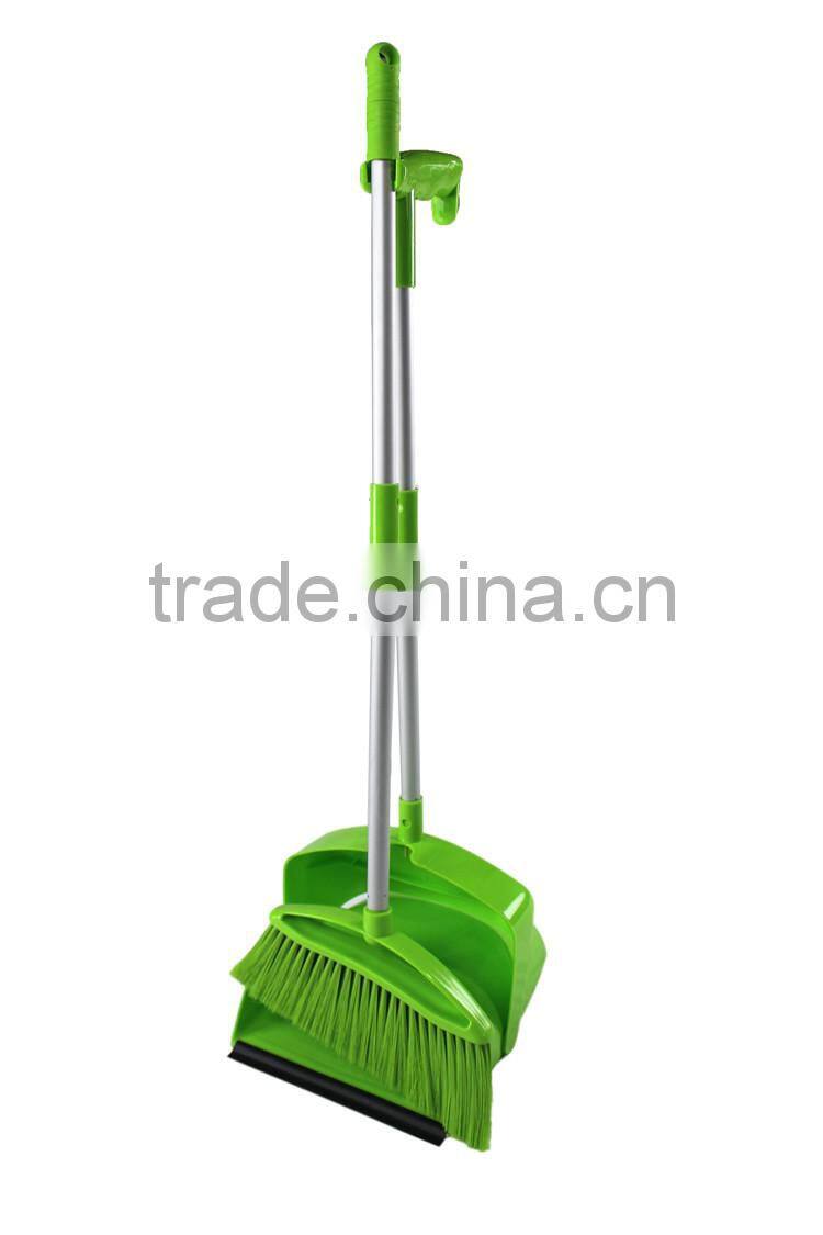 foldable duster broom with dust pan with aluminum handle