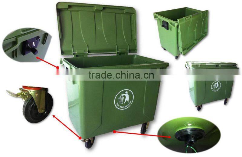 660l mobile garbage bin/wheelie bin/recycling bin