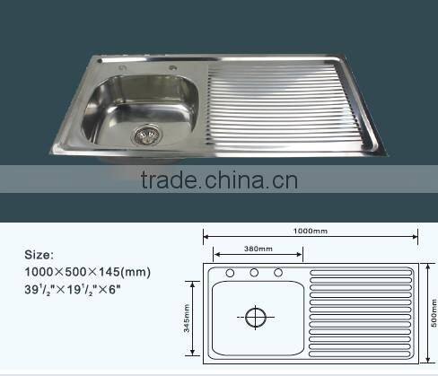 JZ-831 single bowl single drainer SUS201 kitchen sink