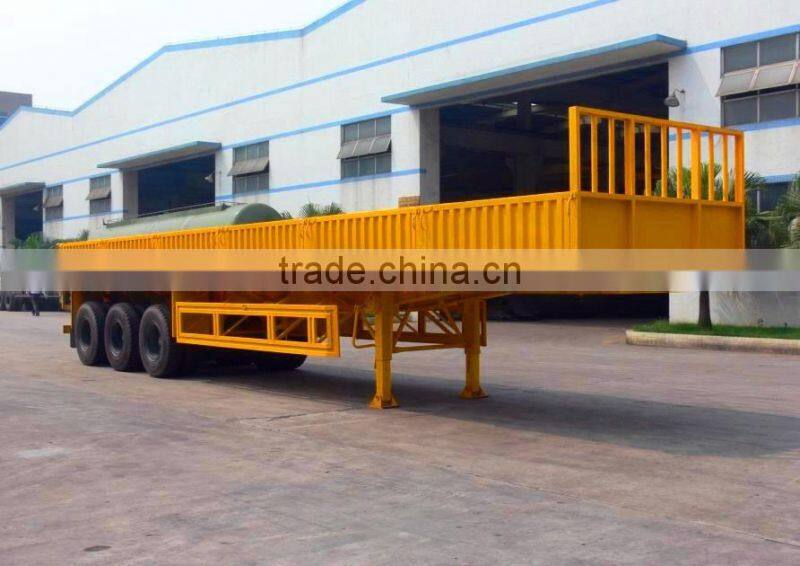 3 axles side wall truck trailers/high bed semi-trailer with side walls/bulk cargo semitrailer