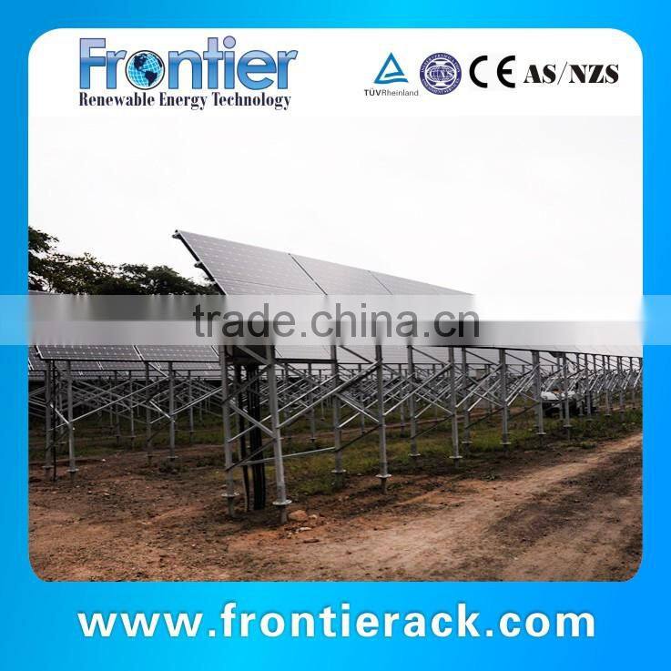 High efficiency ground solar panel mounting racking system