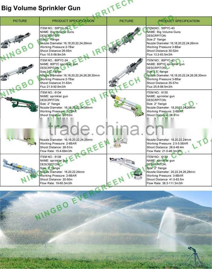 Agriculture irrigation 1-1/2'' impact big gun female plastic sprinkler water