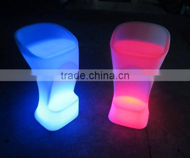 Illuminated Bar/Nightclub/KTV LED Plastic Furniture High Bar Sitting, Bar Chair
