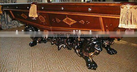Classical Antique carving wooden pool table, snooker table,billiards,MOQ:1PCS(B68002)