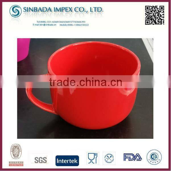 Ceramic Red Big Soup Mugs Wholesale