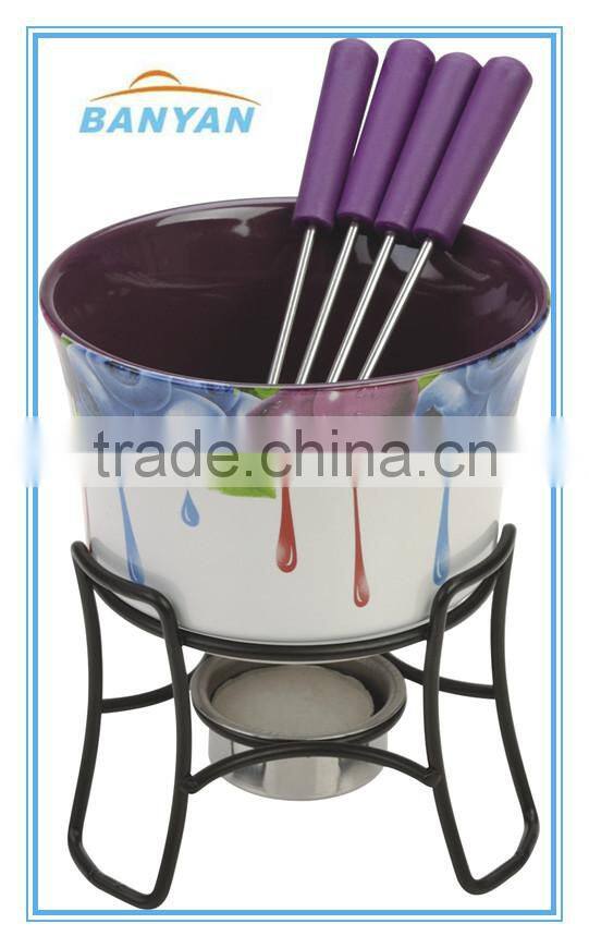 Fondue set, chocolate fondue set, mini fondue set, stainless steel fondue set,