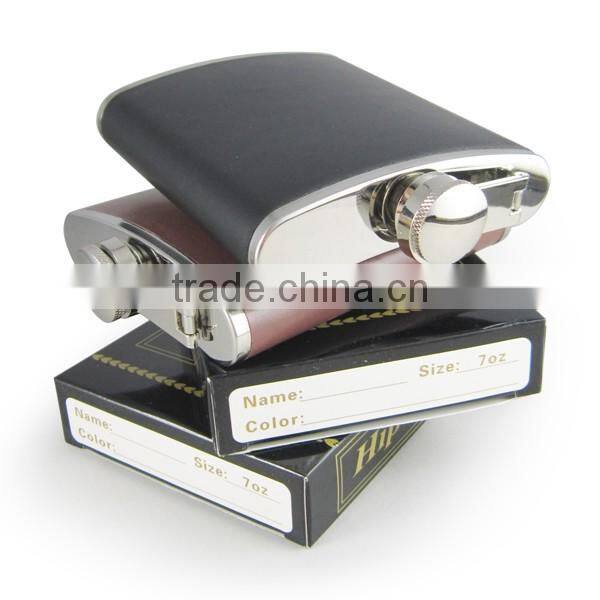 2016 New leather wine bottle, 304 Hip flask stainless steel hip flask